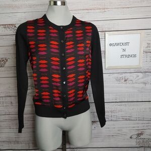 Br X L'Wren Scott Lips Cardigan Size S
